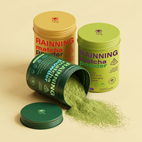 Boîte en aluminium personnalisée de qualité supérieure pour matcha, ronde, 30g 50g, de qualité alimentaire, couleur personnalisée, pour café, matcha, thé, emballage