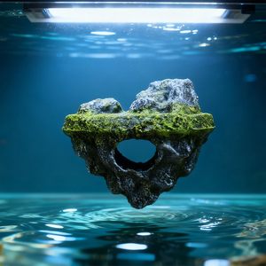 GDZBNIZK Ornement d'aquarium île flottante pour poissons Betta, Guppy, poissons rouges, crevettes et <span class=keywords><strong>crabes</strong></span> ermites - Usage domestique - Product Image 4
