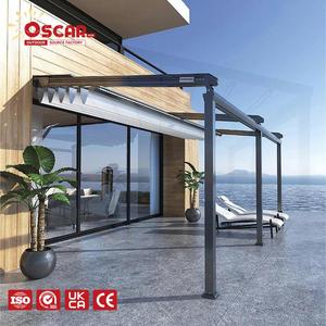Pergola moderne en <span class=keywords><strong>PVC</strong></span> motorisée avec éclairage LED pour patio, jardin, balcon - Style auvent rétractable - Product Image 1