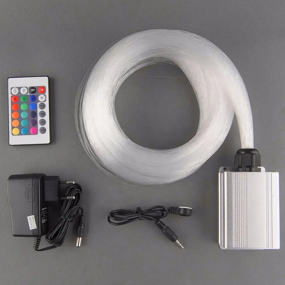 Rgbw Kleurrijke Led Plastic Glasvezel Ster Plafond Kit Licht 300Pcs 0.75Mm 3M Lengte Rgbw Optic Fiber Kits