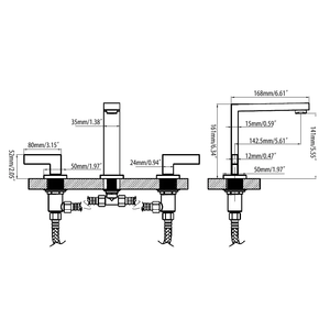 Vòi Chậu Rửa 3 Lỗ Vòi Phòng Tắm - Product Image 6