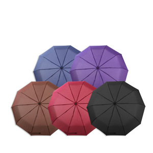 Parapluie automatique pliable en 3 parties, personnalisable avec logo, résistant au vent (10 000 points), en tissu polyester, idéal pour les cadeaux d'affaires - Product Image 2