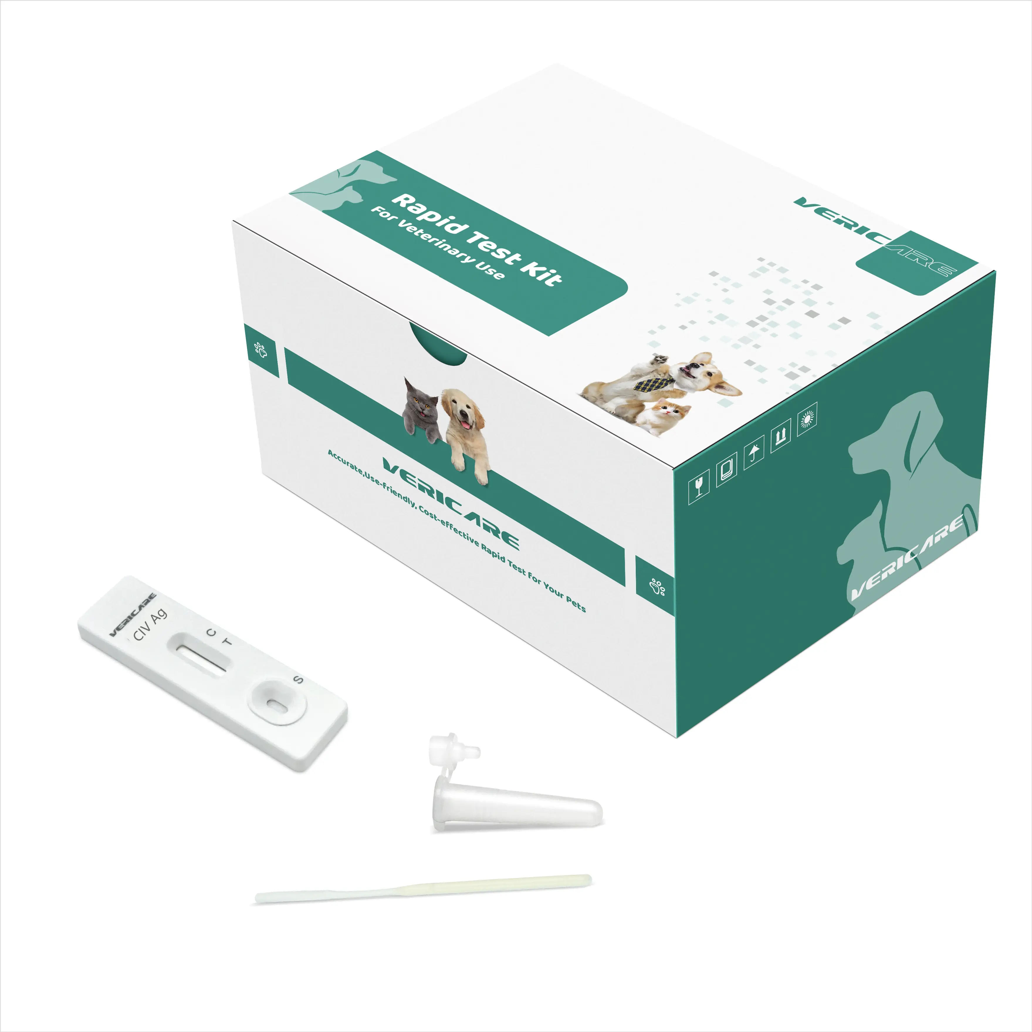 Kit de prueba rápida de antígeno de virus de la gripe canina CIV Ag gripe de perro