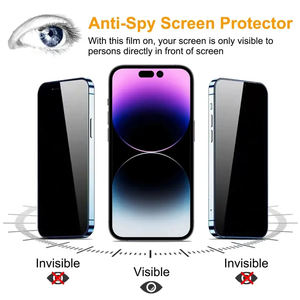 Protector de Pantalla de Vidrio Templado con Privacidad para Samsung S22 S23 A12 A70 A54, <span class=keywords><strong>iPhone</strong></span> 15 14 13 12 Pro Max - Product Image 3