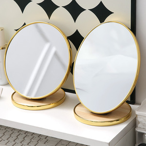 Specchio da Tavolo Rotondo Personalizzato per Trucco, Specchio Cosmetico Quotidiano Rotondo e Quadrato in Legno - Product Image 6