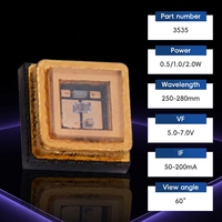 Meilleur prix pour les purificateurs d'eau d'hôpital ICU, les machines à laver, la stérilisation, les puces LED UVC COB de la série 3535 0,5W 1W 254nm 275nm 280nm