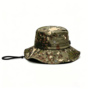 หมวกบักเก็ตพรางลายดิจิทัลพร้อมสายรัดคาง, หมวกกันแดด UPF 50+ สำหรับกิจกรรมกลางแจ้งสำหรับผู้ชายและผู้หญิง, หมวกตกปลาแบบยุทธวิธี - Product Image 5