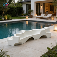 Banc de patio moderne en GRC, écologique, durable et résistant à l'eau, pour parcs et centres commerciaux, utilisation extérieure, marque YMJ, personnalisable