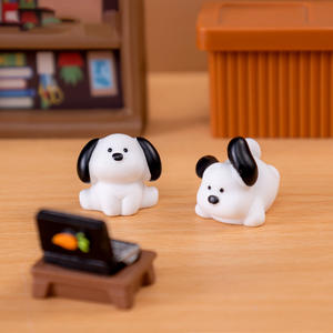 Cucciolo Artificiale Bianco in Plastica, Decorazione per Giardino Fatato, Accessorio Fai-da-Te, Figurine in Resina di Animali Domestici in Miniatura per Sacchetti Sorpresa - Product Image 4