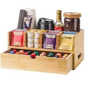 Étagère de rangement pour bar à café avec tiroirs, organisateur de sachets de thé en acrylique, support pour capsules de café, organisateur de bureau - Product Image 5