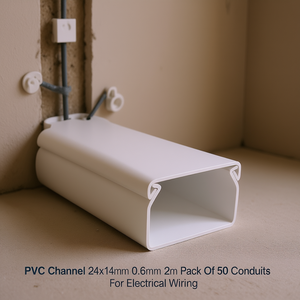 รางพีวีซี 24x14 มม. หนา 0.6 มม. ยาว 2 ม. แพ็ค 50 ชิ้น สำหรับเดินสายไฟ - Product Image 3