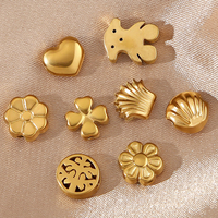 Perles intercalaires HongTong en forme de fleur de lavande avec pendentif doré en acier inoxydable pour bijoux DIY, colliers, bracelets, vente en gros de perles en vrac