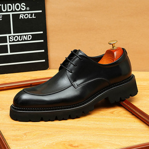 Zapatos Casuales de Punta Puntiaguda para Hombre, Transpirables, con Parte Superior de Cuero Genuino, Textura Suave, que Aumentan la Altura, para Ocasiones Formales de Negocios - Product Image 6