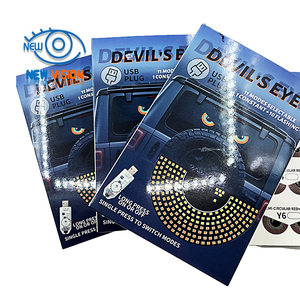 Luz LED Ojo de <span class=keywords><strong>Diablo</strong></span> con Alimentación USB para Autos, Ojos Animados Rojos/Amarillos, Diseño Triangular Semicircular - Product Image 3