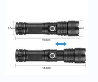 Lampe de poche USB rechargeable super puissante fabriquée en alliage d'aluminium en Chine avec ampoule LED Zoom lumière vive pour l'urgence