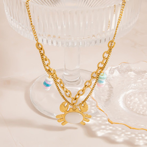 Collier en acier inoxydable avec pendentif en os d'étoile de mer plaqué or 18 carats pour femmes, bijoux de mode, cadeau, origine Yiwu - Product Image 2