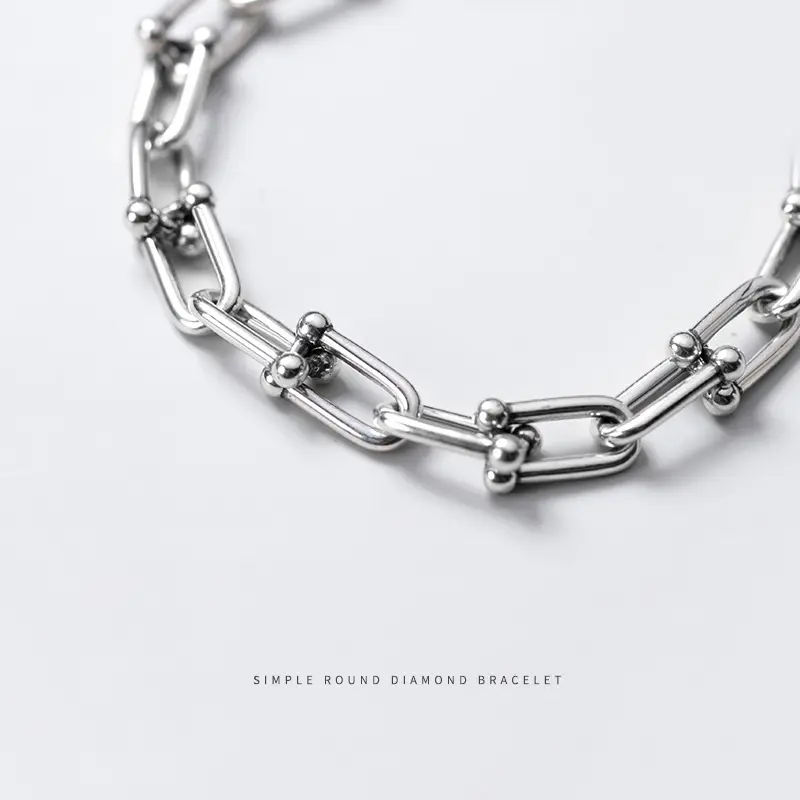 S925 Silber-Armband Damen thailändisches Silber personalisierte einfache geometrische leichte Perlenschleife Buckel japanische hohle Handdekoration