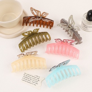 Jepit Rambut Custom Warna Jelly Plastik Baru Jepit Kupu-kupu Aksesoris Rambut Wanita Grosir Campuran - Product Image 1