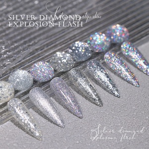9 colores reflectante diamante plata Disco UV Gel polaco Kit Flash resina y 15ml brillo Gel Set para Nail Art - Product Image 3