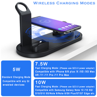 Chargeur de Bureau Multi-Appareils en Gros, Station de Charge Sans Fil 4 en 1 15W Rapide avec Support Téléphone