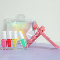Marque privée Personnaliser logo Vegan cosmétique à base d'eau séchage rapide permanent Peel off paillettes enfants coloré vernis à ongles en gros
