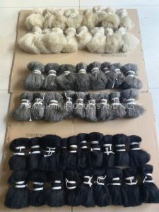 Paquetes de cabello de yak lavado crudo 2025 al por mayor 100% cabello de cola de yak Color gris natural 6'' - Product Image 3