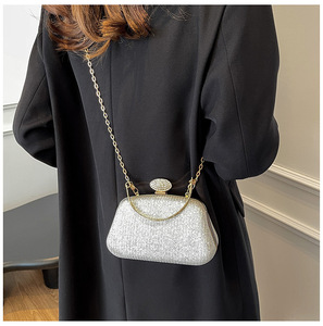Borsa a Tracolla di Lusso con Catena, Clutch Quadrata con Diamanti per <span class=keywords><strong>Donna</strong></span>, Borsa <span class=keywords><strong>da</strong></span> <span class=keywords><strong>Sera</strong></span> alla Moda - Product Image 3