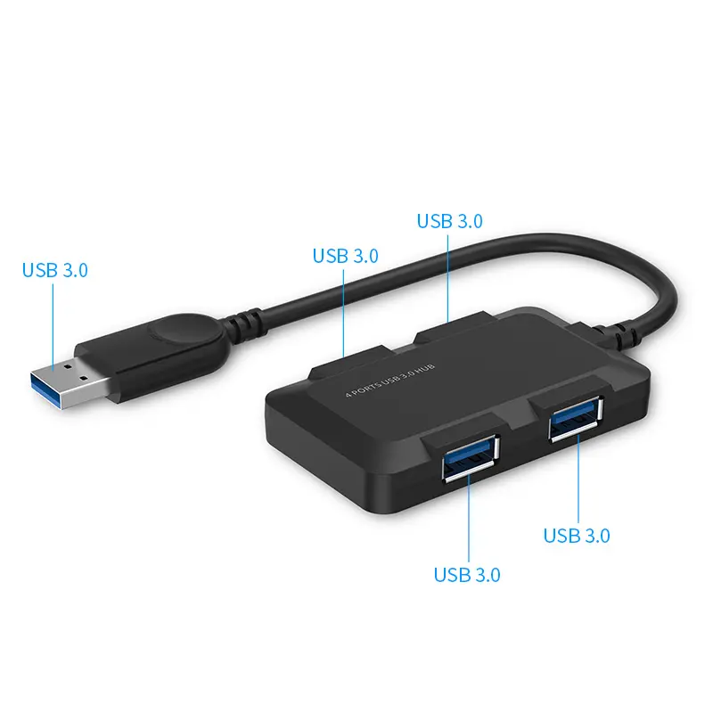 4-Port Usb 3.0 Hub With Individual Switches Led Lit Computer Extended Usb Hub