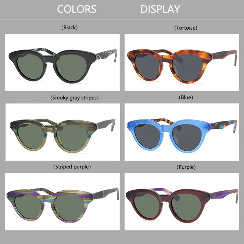 Kacamata hitam gaya Jepang, kacamata hitam asetat tebal, bingkai kupu-kupu, perlindungan UV400, kacamata hitam terpolarisasi