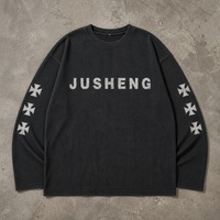 T-shirt à manches longues pour homme, double couche, impression numérique personnalisée, style streetwear