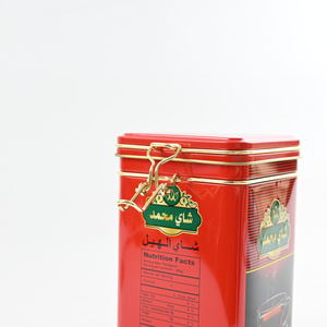 Red Rectangle Tinplate Airtight Crown Cap Glossy Printed 250ml Container for Tea Candy & <b>Chocolate</b> Storage - Product Image 3