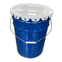 Zonesun — tambour vide en acier inoxydable, 25 litres, pour produits chimiques avec couvercle en fleur/socle