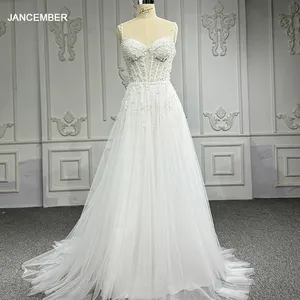 Jancember批发厂价a线长礼服蕾丝女加大码时尚优雅新娘婚纱
