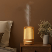 Prix de gros Ménage Unique Cage À Oiseaux Grain De Bois Conception Ultrasons Brume D'eau Humidificateur D'air Arôme Diffuseur D'huiles Essentielles