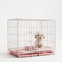 Cage pour chien de luxe en fer massif, simple et respirante, pour chiens de petite et moyenne taille, utilisation intérieure ou montée sur voiture, avec plateau de toilette