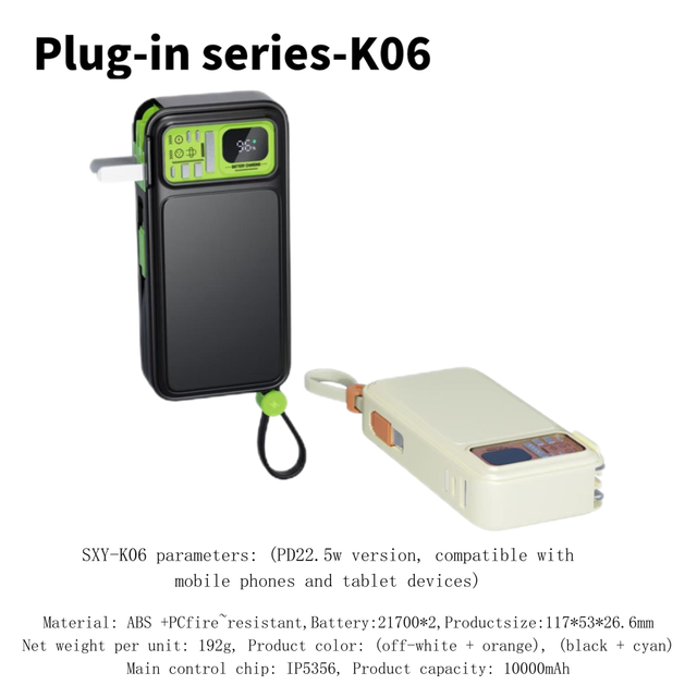 Wholesale 20000mAh High Capacity  AC Plug Power Bank Fast Charging Built-In Dual Retractable Cable 3A PD 22.5W Mobile Charger