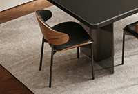 Italienischer Luxus-Esstisch mit Schwebendem Rechteckigem Design, Delifeng Schwarzer Acryl-Sinterstein-Tisch mit Vollständig Hängender Halterung