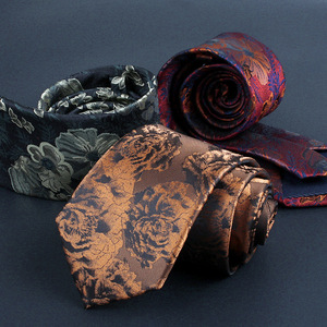 Accesorio profesional Nuevo estilo Diseño 8cm Ancho Flor <span class=keywords><strong>grande</strong></span> Tejido Jacquard Corbatas <span class=keywords><strong>de</strong></span> seda Hombres - Product Image 2