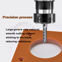 Fraise de défonceuse CNC Warrior's Bit de haute précision avec revêtement AlTiN/TiN, queue de 4 mm, pour fraisage de PCB à dents en épi, ODM/OEM