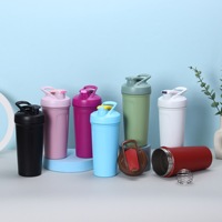 Bouteille shaker en métal sous vide en gros, couleur personnalisée, logo, en acier inoxydable, pour le sport, cadeau promotionnel d'entreprise