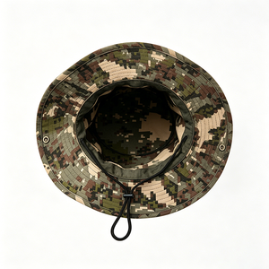 หมวกบักเก็ตพรางลายดิจิทัลพร้อมสายรัดคาง, หมวกกันแดด UPF 50+ สำหรับกิจกรรมกลางแจ้งสำหรับผู้ชายและผู้หญิง, หมวกตกปลาแบบยุทธวิธี - Product Image 4