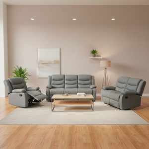 PU leather Manual Recliner <b>sofa</b> <b>set</b> for Living room furniture - Product Image 5