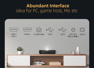 Hisense80 L9H 4K Triple RGB Laser Projecteur <span class=keywords><strong>TV</strong></span> avec 3800 ANSI Lumens DTS/Doby Sound Objectif Fixe Ultra Short Throw UST Projecteurs - Product Image 4