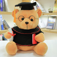 Peluche Ours en Peluche Mignon de Dessin Animé 18/23/28/35cm avec Tenue de Docteur et Toque Rose/Bleu/Marron/Blanc – Cadeau de Remise de Diplôme