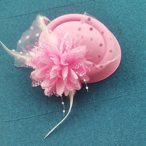 Chapeau Fascinator pour Femme avec <span class=keywords><strong>Voile</strong></span> en Maille, Fleur, Plume, Perles et Décorations Perlées, Pinces à Cheveux, Coiffe de Mariage, Nuptiale et de Cocktail - Product Image 6