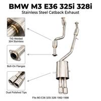   Échappement Catback pour M3 E36 325i 328i 1992-1998 en Acier Inoxydable, Tuning OEM, Tuyaux d'Échappement à Montage Direct, Amélioration du Son