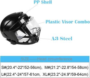 Casco da <span class=keywords><strong>Hockey</strong></span> su Ghiaccio per Adulti con Visiera Trasparente e Gabbia Combinata - Product Image 2