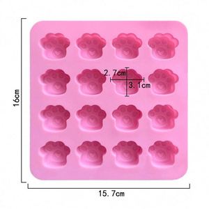 Molde de Silicona de Grado Alimenticio con Forma de Pata de Gato de 16 Cavidades, Molde 3D para Jabón, Herramienta para Hornear y Resina DIY - Product Image 5