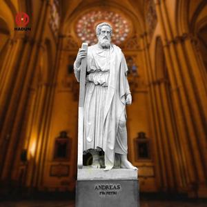 Église du Christ grandeur nature personnalisée en marbre blanc Sculpture de Saint <span class=keywords><strong>Judas</strong></span> Thaddeus Statue des douze apôtres de Jésus - Product Image 6