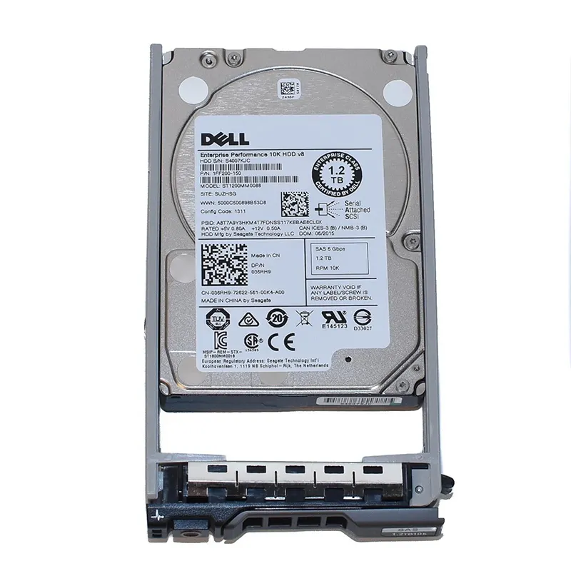 Dell server 1.2TB 10K SAS 2.5 inç kurumsal HDD sabit Disk sürücüsü